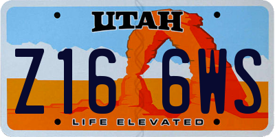 UT license plate Z166WS
