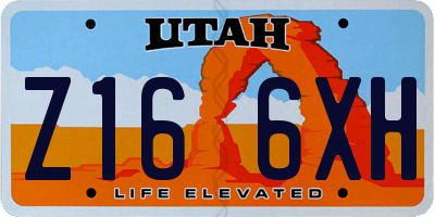 UT license plate Z166XH