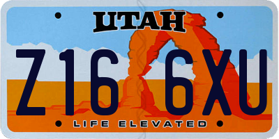 UT license plate Z166XU