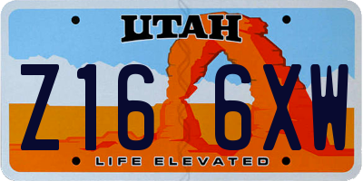 UT license plate Z166XW