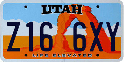 UT license plate Z166XY