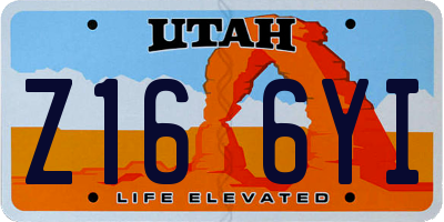 UT license plate Z166YI