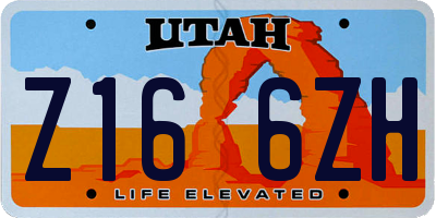 UT license plate Z166ZH