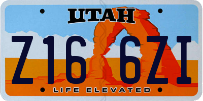UT license plate Z166ZI