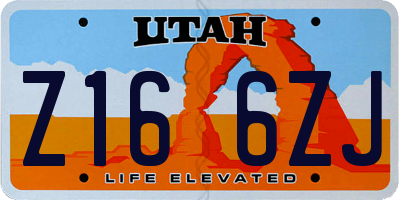 UT license plate Z166ZJ