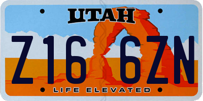 UT license plate Z166ZN