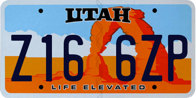 UT license plate Z166ZP