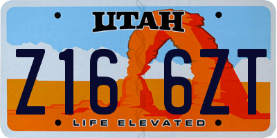 UT license plate Z166ZT
