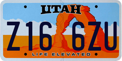 UT license plate Z166ZU