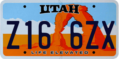 UT license plate Z166ZX