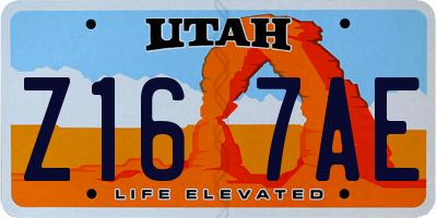UT license plate Z167AE