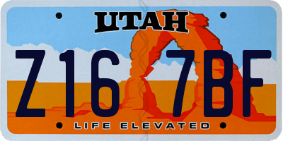UT license plate Z167BF