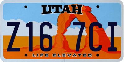 UT license plate Z167CI