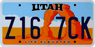 UT license plate Z167CK
