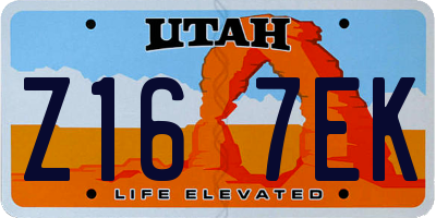 UT license plate Z167EK