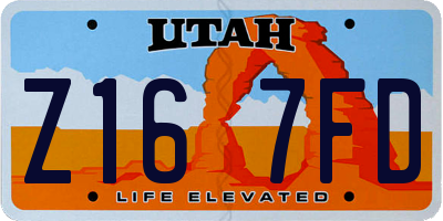 UT license plate Z167FD