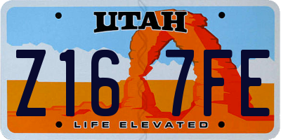 UT license plate Z167FE