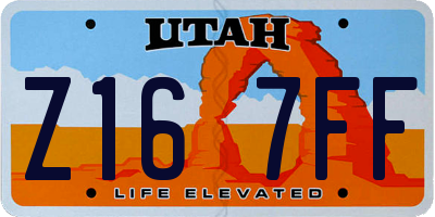 UT license plate Z167FF