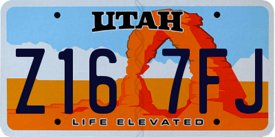 UT license plate Z167FJ