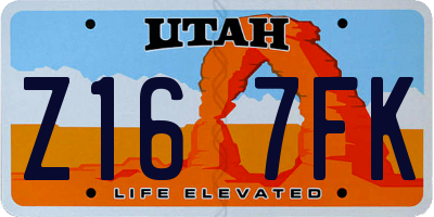 UT license plate Z167FK