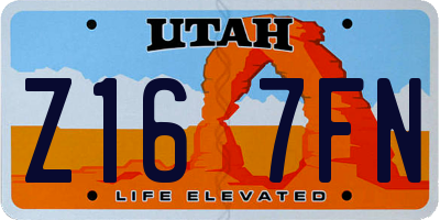 UT license plate Z167FN
