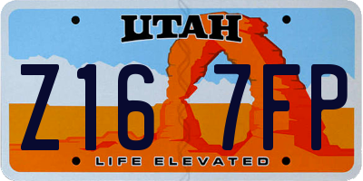 UT license plate Z167FP