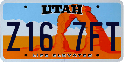 UT license plate Z167FT