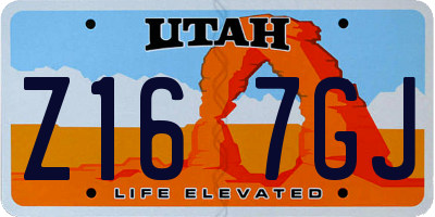 UT license plate Z167GJ
