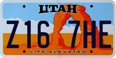 UT license plate Z167HE