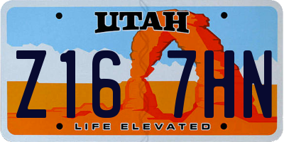 UT license plate Z167HN