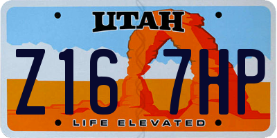 UT license plate Z167HP