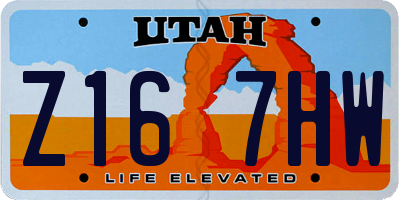 UT license plate Z167HW