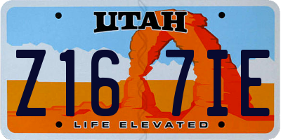 UT license plate Z167IE