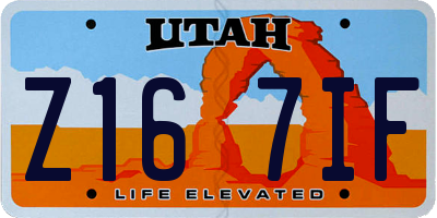 UT license plate Z167IF