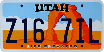 UT license plate Z167IL