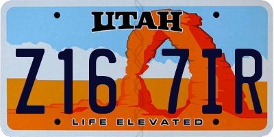 UT license plate Z167IR