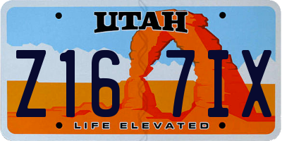 UT license plate Z167IX