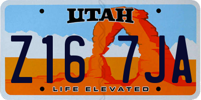 UT license plate Z167JA