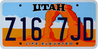 UT license plate Z167JD