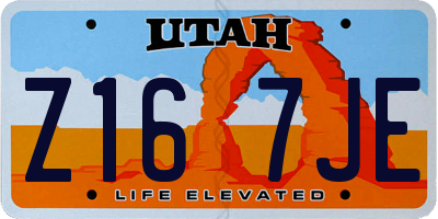 UT license plate Z167JE