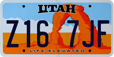UT license plate Z167JF