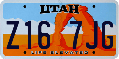 UT license plate Z167JG