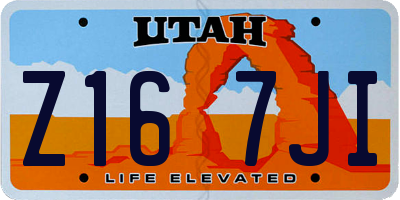 UT license plate Z167JI