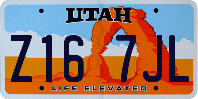 UT license plate Z167JL