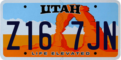 UT license plate Z167JN