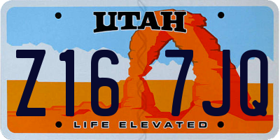 UT license plate Z167JQ