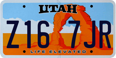UT license plate Z167JR