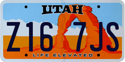 UT license plate Z167JS
