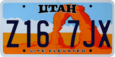 UT license plate Z167JX