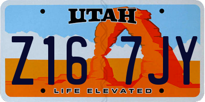 UT license plate Z167JY